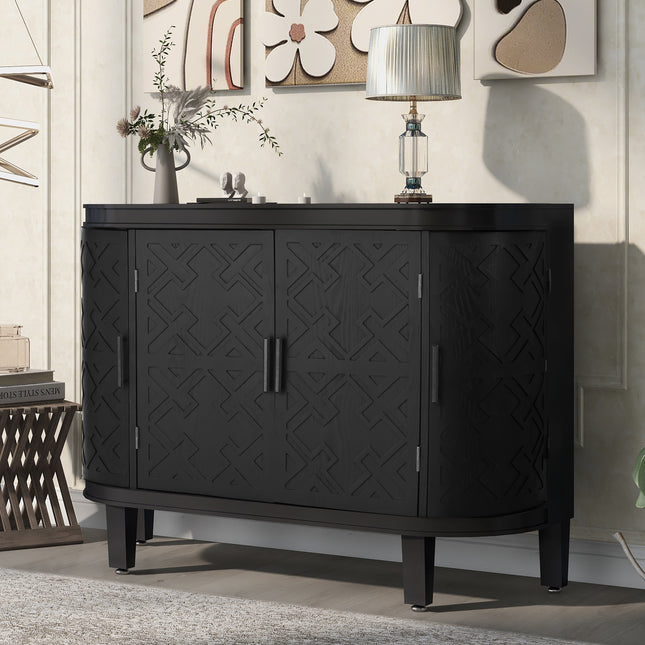 CB4-Accent Storage Cabinet Sideboard Wooden Cabinet with Antique Pattern Doors for Hallway; Entryway; Living Room; Bedroom - Likeshoppe