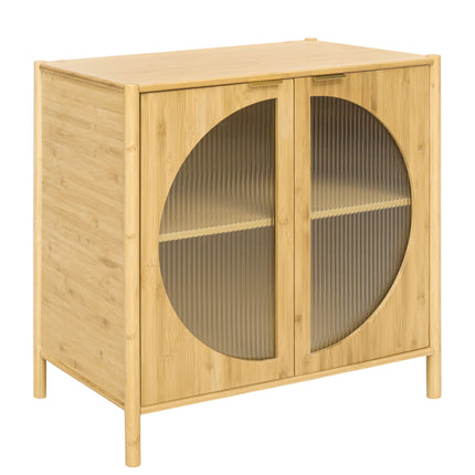 CB6- Bamboo 2 door cabinet, Buffet Sideboard Storage Cabinet, Buffet Server Console Table, for Dining Room, Living Room, Kitchen, Hallway - Likeshoppe