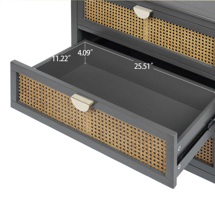 CB3- 3 Drawer Cabinet,Natural rattan,American Furniture,Suitable for bedroom, living room, study - Likeshoppe