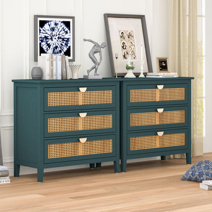 CB3- 3 Drawer Cabinet,Natural rattan,American Furniture,Suitable for bedroom, living room, study - Likeshoppe