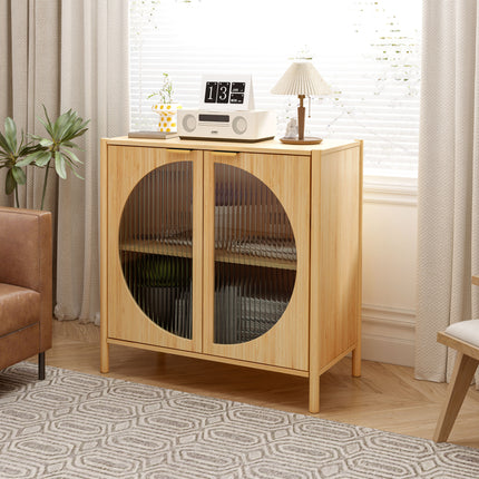 CB6- Bamboo 2 door cabinet, Buffet Sideboard Storage Cabinet, Buffet Server Console Table, for Dining Room, Living Room, Kitchen, Hallway - Likeshoppe