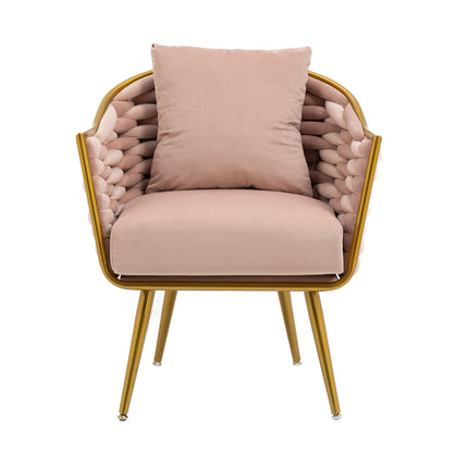 AC4- Velvet Accent Chair Modern Upholstered Armchair Tufted Chair with Metal Frame; Single Leisure Chairs for Living Room Bedroom Office Balcony - Likeshoppe
