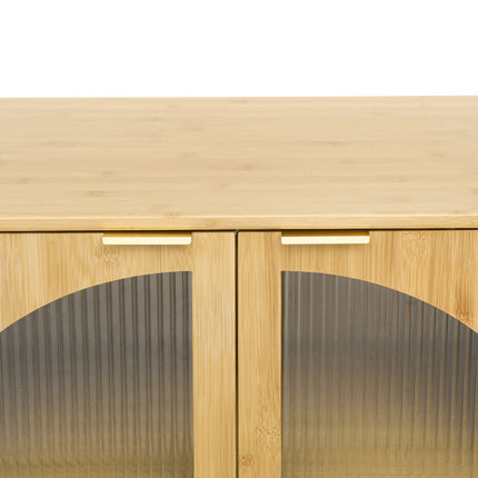 CB6- Bamboo 2 door cabinet, Buffet Sideboard Storage Cabinet, Buffet Server Console Table, for Dining Room, Living Room, Kitchen, Hallway - Likeshoppe