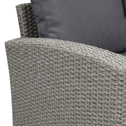 PX18- Patio Furniture Set;  5 Piece Outdoor Conversation Set;  Dining Table Chair with Ottoman and Throw Pillows - Likeshoppe