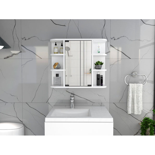 PU6- Valdez Medicine Cabinet With Six Shelves; Mirror Cabinet - Likeshoppe