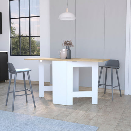 DT1- Likeshoppe Folding Dining Table, Space-Saving, Foldable in 3 Forms, White - Likeshoppe 