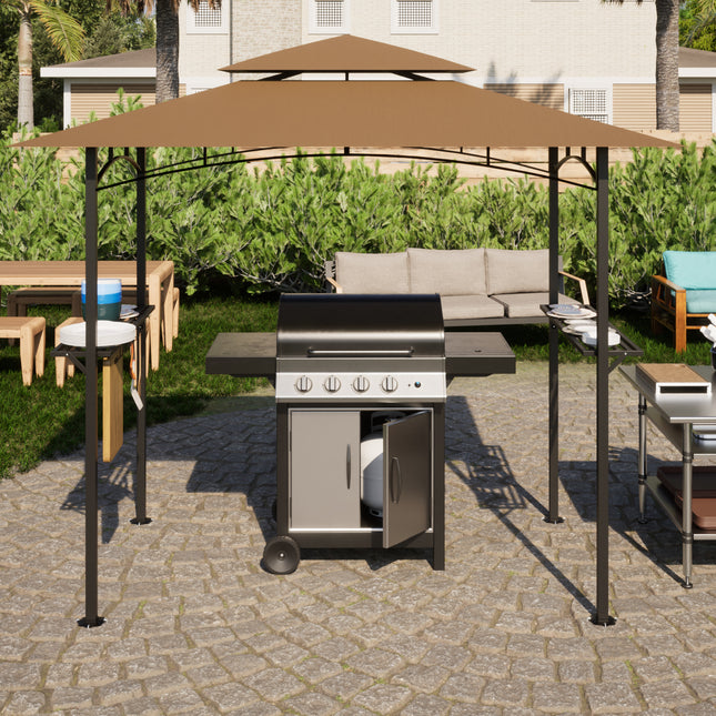 AG6- 8x 5 FT Grill Gazebo Grill Canopy Double Tiered BBQ Gazebo Outdoor BBQ Canopy - Likeshoppe