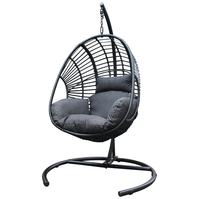 PY5- High Quality Outdoor Indoor Black color PE Wicker Swing Egg chair - Likeshoppe