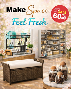 Spring home organization collection with stylish storage solutions on sale up to 60 percent off