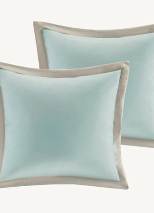 Likeshoppe Queen 8 Piece Comforter Set Seafoam – Luxury Quilted Damask Bedding Set with Decorative Pillows & Bed Skirt