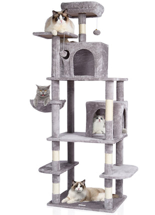 68.5" Cat Tree Tower with Condo & Hammock – Multi-Level Cat Activity Center with Scratching Posts