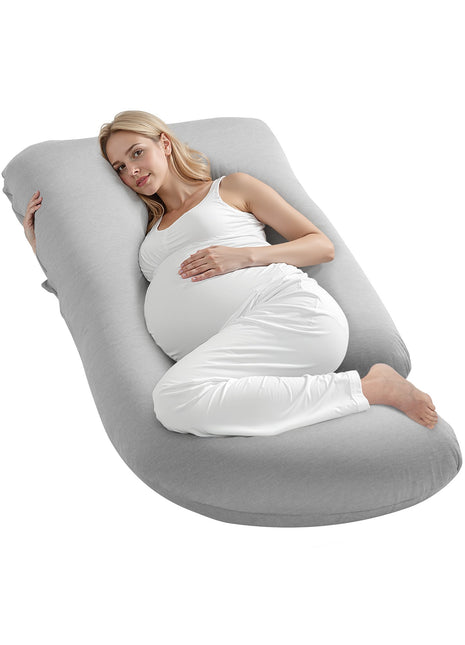 Likeshoppe G-Shaped Pregnancy Pillow for Full Body Support – Maternity Pillow with Jersey Cotton Cover for Sleeping, Nursing & Pain Relief