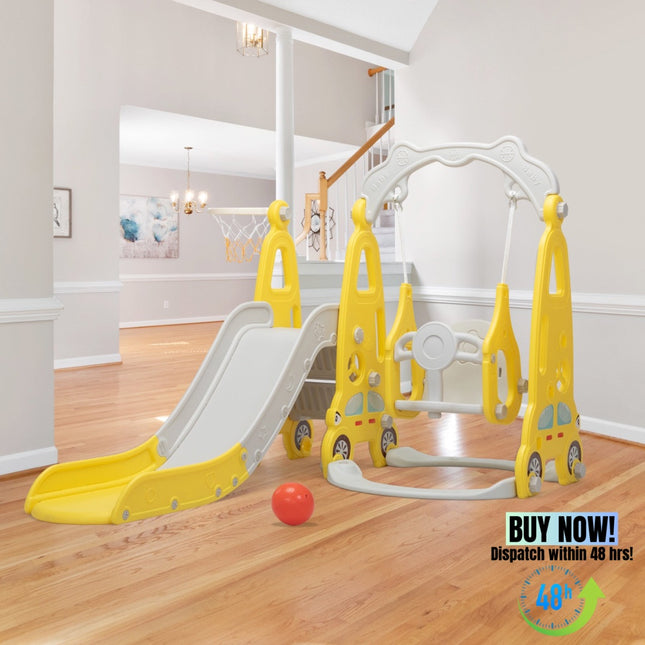 BB16-Three in one slide car model - yellow gray - Likeshoppe 