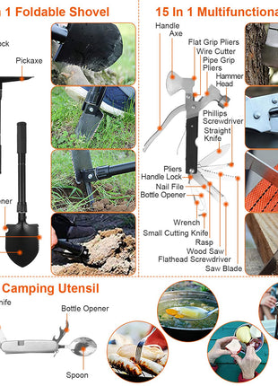 125PCS Survival Kit Emergency Tactical First Aid Gear for Camping Hiking