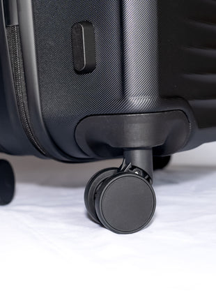 3 Piece Black ABS Suitcase Set with Spinner Wheels & Lock