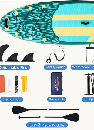 10.5FT Inflatable Stand-Up Kayak with Accessories – Durable SUP with Anti-Slip Deck & 400LB Capacity