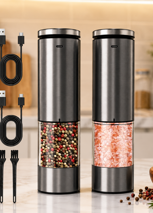 LIKESHOPPE Automatic Electric Salt & Pepper Grinder Set – Battery-Powered Adjustable Spice Mills (2-Pack)