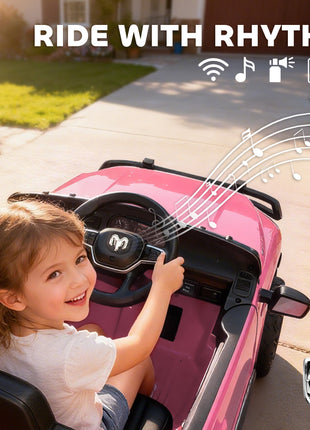 12V Kids Ride on Car, Licensed Dodge RAM 3500 Ride on Toys with Dual Motors, Remote Control for Toddlers, Pink