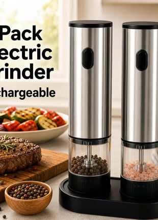 LIKESHOPPE Automatic Electric Salt & Pepper Grinder Set – Battery-Powered Adjustable Spice Mills (2-Pack)
