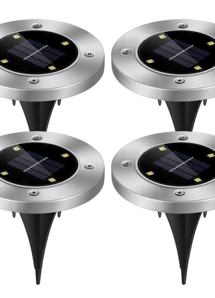 Likeshoppe Solar LED Ground Lights 4-Pack – Waterproof Outdoor Pathway Lighting for Garden, Yard & Walkway