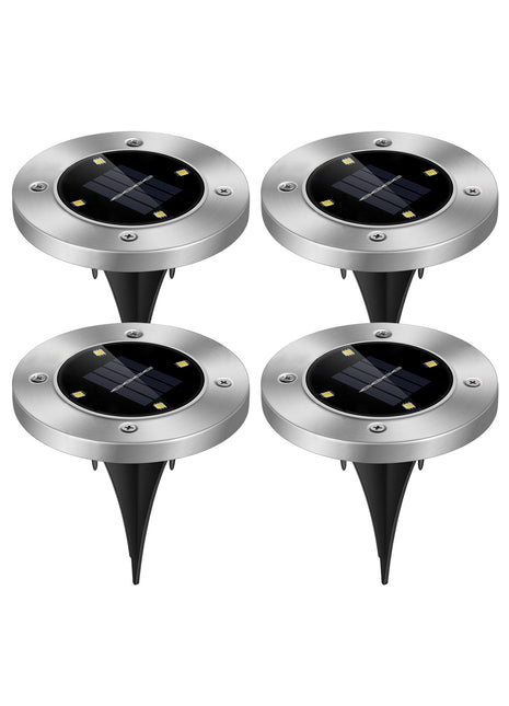 Likeshoppe Solar LED Ground Lights 4-Pack – Waterproof Outdoor Pathway Lighting for Garden, Yard & Walkway