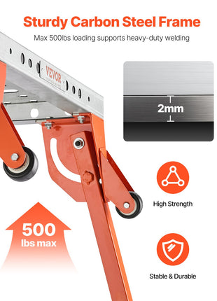 Likeshoppe Heavy Duty Foldable Welding Table – Adjustable Steel Workbench with Fixture Holes & Tool Slots (500 lb Capacity)