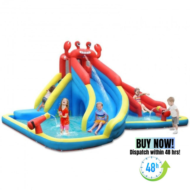 BC18- Inflatable Water Slide Crab Dual Slide Bounce House Without Blower - Likeshoppe 
