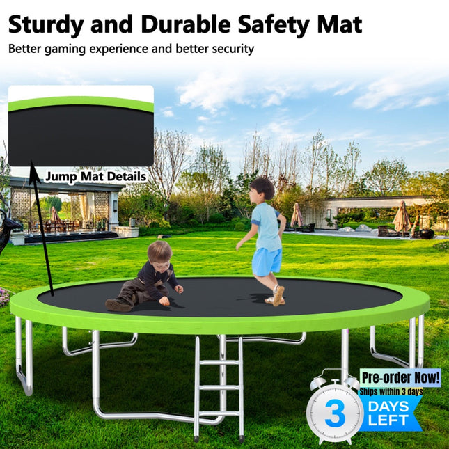 BA13- 15FT trampoline green - Likeshoppe 