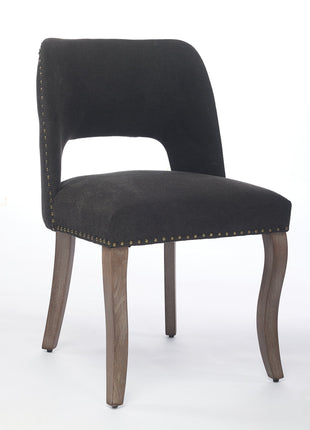 Likeshoppe Wooden Dining Chairs Set Of 2, Modern Fabric Upholstered Dining Room Chair Kitchen Chairs, Farmhouse Dinner Chair For Kitchen Dining Room, Black