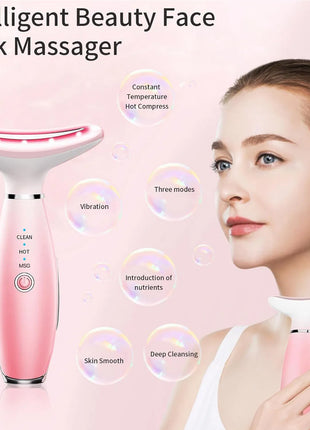 3-in-1 Neck & Face Massager with Heating & Vibration Skin Care Tool
