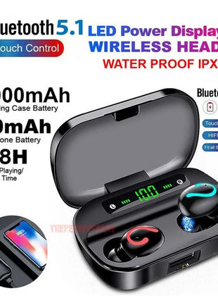 Bluetooth 5.1 Headset TWS Wireless Earphones Mini Earbuds Stereo Headphones IPX7