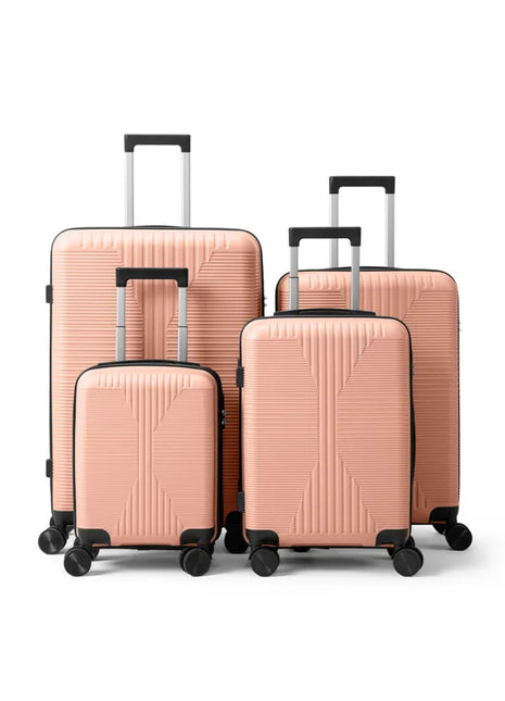 4PCS Pink PP Luggage Set 16 20 24 28 Inch – Hardshell Suitcase Set with Spinner Wheels & Lock
