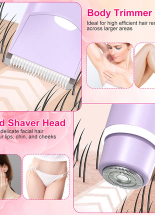 2-in-1 Bikini Trimmer for Women – Waterproof Cordless Body Shaver