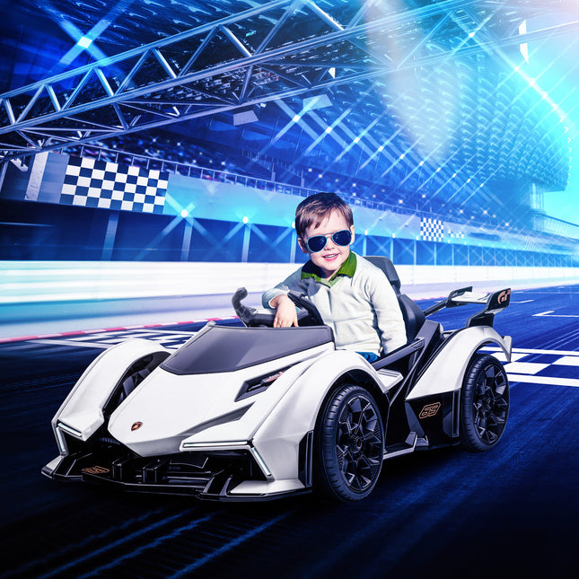 12V Kids Electric Ride-On Sports Car with Remote Control – LED Lights, Music & Suspension