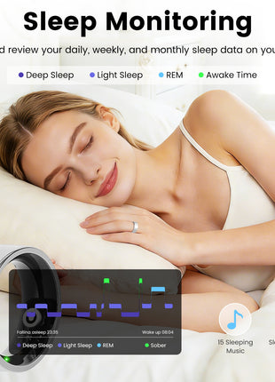 Smart Ring Health Tracker – Sleep, HRV, Stress & Fitness Tracking Ring for iOS & Android
