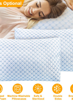 Cooling Memory Foam Pillow with Adjustable Fill – Gel-Infused Dual-Sided Cooling & Bamboo Pillow for Neck Support