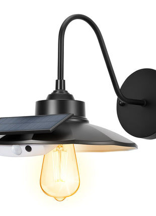 Likeshoppe Solar Outdoor Barn Light – Farmhouse Waterproof Wall Lantern with Smart Sensor & E26 Bulb Base