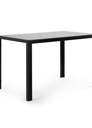 Likeshoppe 5 Pieces Dining Table Set Kitchen Tempered Glass Dining Table 4 Faux Leather Chairs