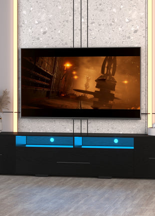 LED TV Console with Storage & RGB Lights – Modern Entertainment Center for TVs Up to 80"