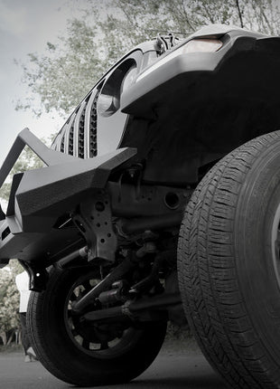 Heavy-Duty X-Style Front Bumper with Winch Plate for Jeep Wrangler JK &amp; JL (2007–Present)