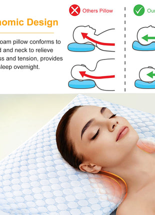 Cooling Memory Foam Pillow with Adjustable Fill – Gel-Infused Dual-Sided Cooling & Bamboo Pillow for Neck Support