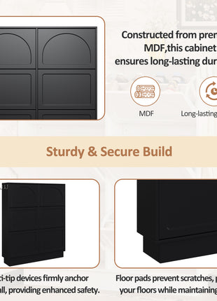 Narrow Flip Drawer Shoe Cabinet with 6 Storage Drawers – Space Saving Entryway Organizer