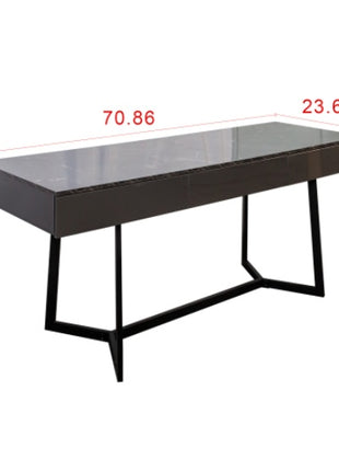 Likeshoppe Modern Black 70.87  Computer Desk, Study & Work Desk  Y-Shaped Metal Legs