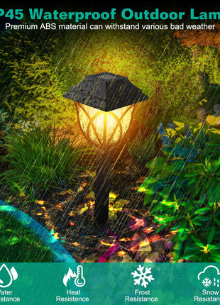 Solar Garden Stake Lights Water Ripple LED – Outdoor Pathway Lights for Yard Lawn Patio (6 Pack)