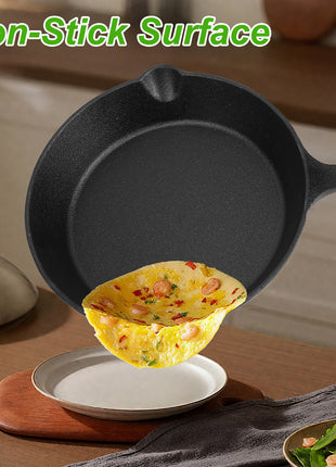 3-Piece Pre-Seasoned Cast Iron Skillet Set – Non-Stick Frying Pans for Indoor & Outdoor Cooking