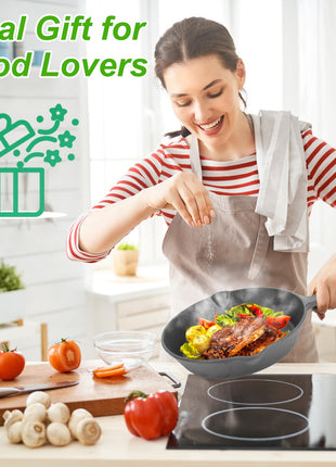 3-Piece Pre-Seasoned Cast Iron Skillet Set – Non-Stick Frying Pans for Indoor & Outdoor Cooking