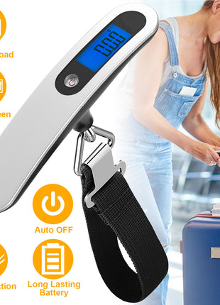 Portable Digital Luggage Scale – 110lb/50kg LCD Hanging Travel Weight Scale