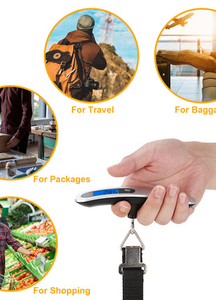 Portable Digital Luggage Scale – 110lb/50kg LCD Hanging Travel Weight Scale