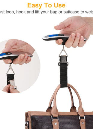 Portable Digital Luggage Scale – 110lb/50kg LCD Hanging Travel Weight Scale