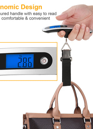 Portable Digital Luggage Scale – 110lb/50kg LCD Hanging Travel Weight Scale